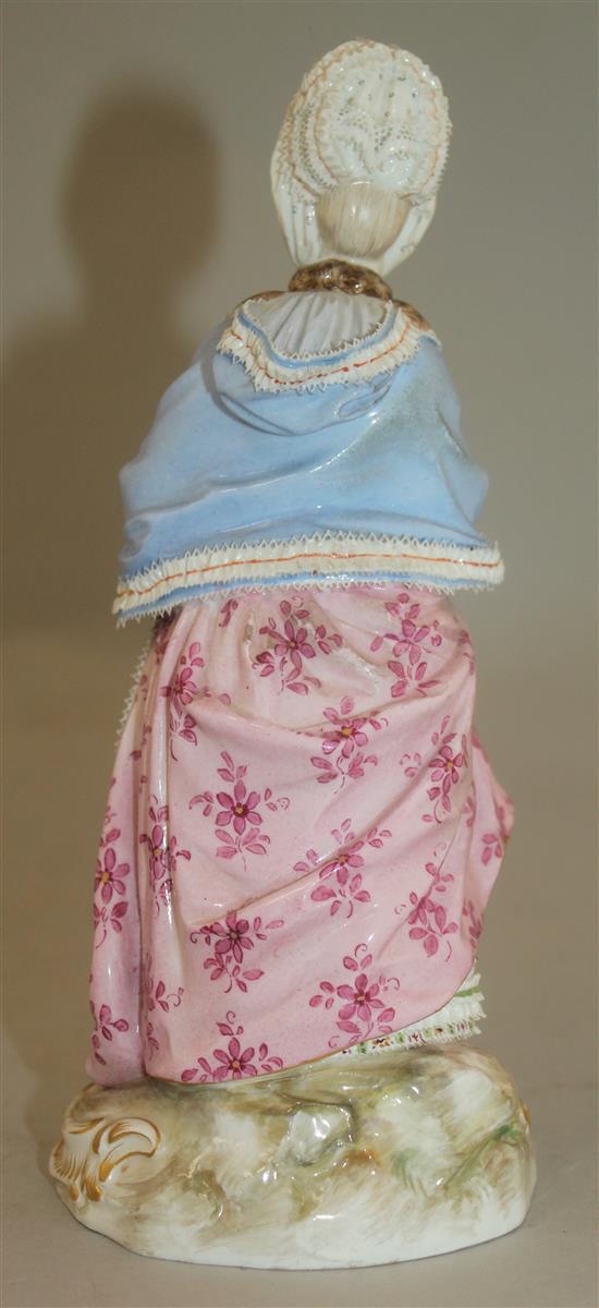 A Meissen figure of a lady, late 19th century, 20.5cm